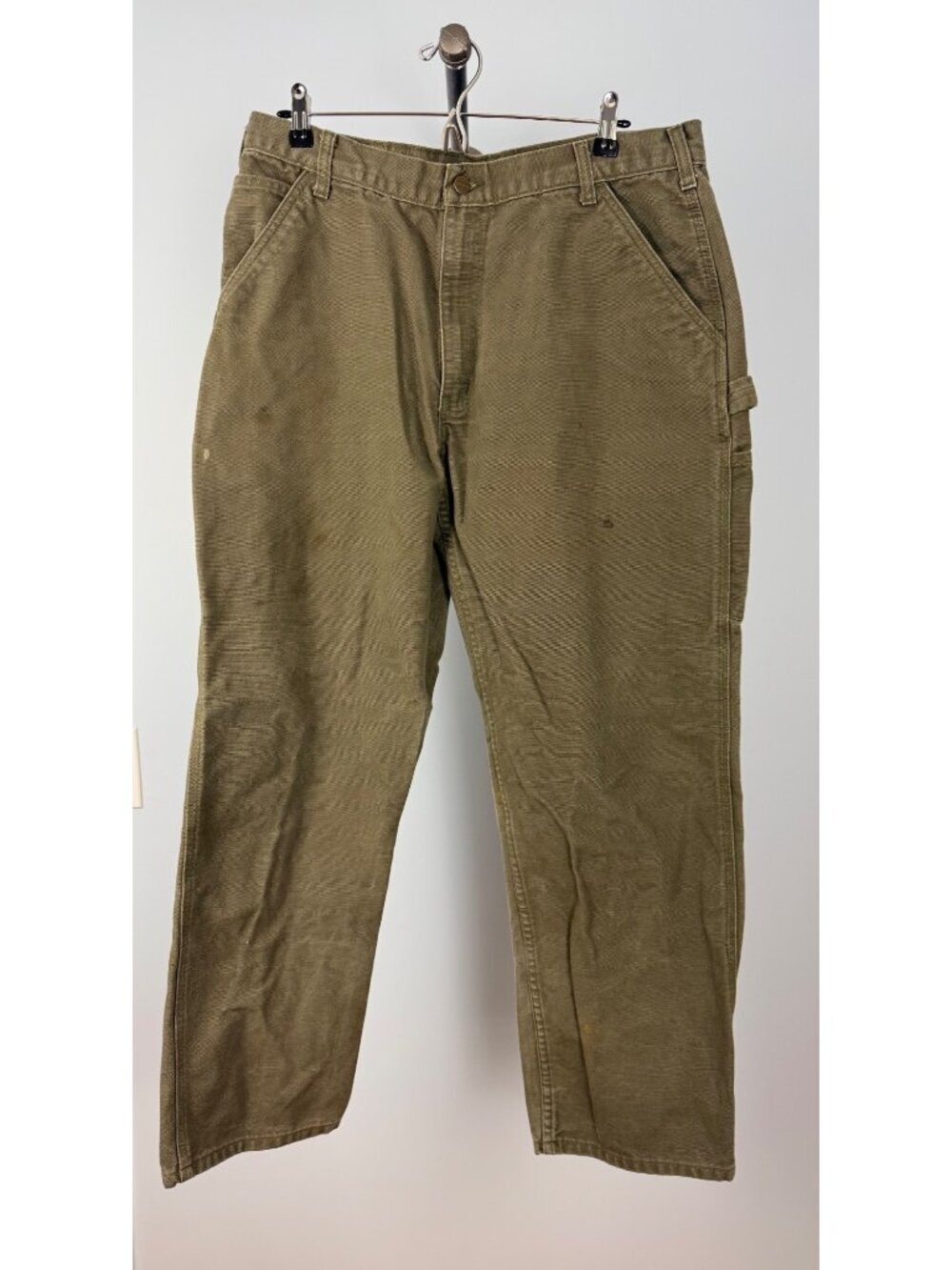 Carhartt Mens B11-MOS 36x30 Moss Green Carpenter Pants 100% Cotton Workwear